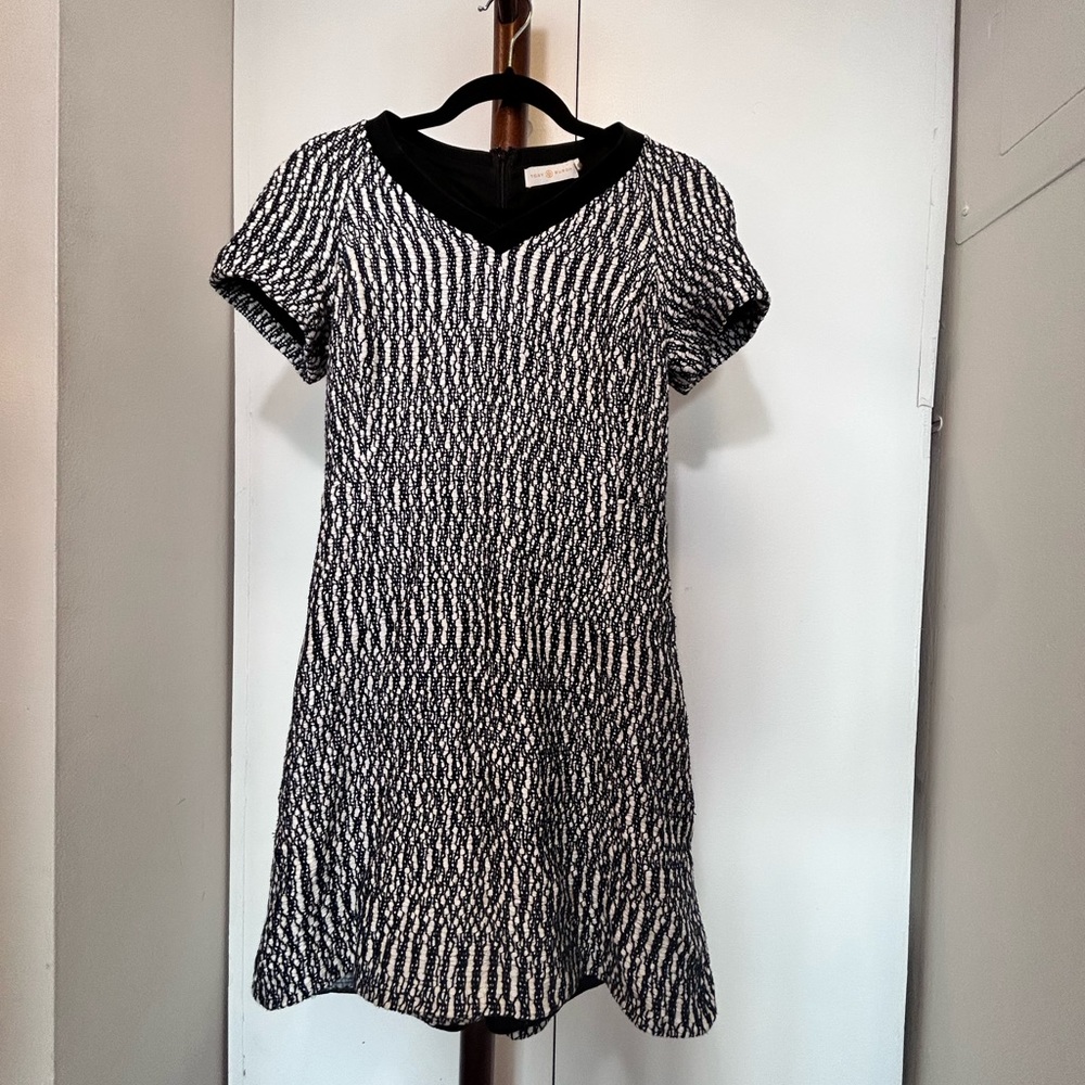 Tory Burch Navy Blue and White Size 4 Dress
